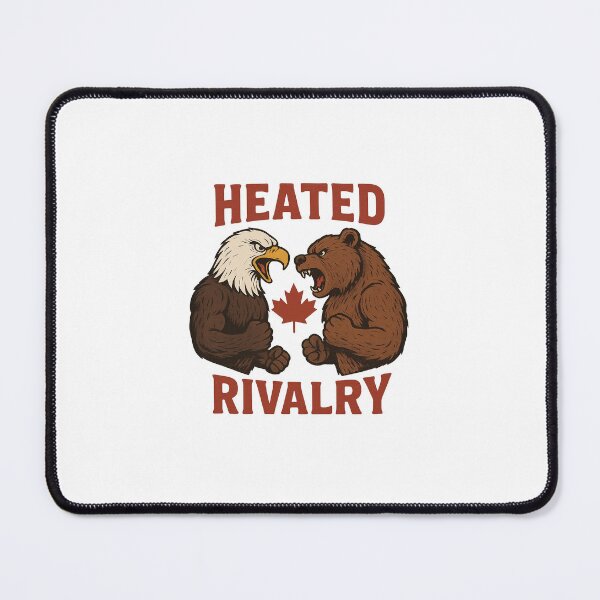 Item preview, Epic illustration of intense rivalry between a Canadian bear and an eagle, graphic Canadian style, full-size transparent design for t-shirt designed and sold by mocci10.