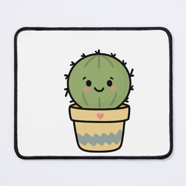 Item preview, Cute Cactus Plant Illustration | Kawaii Round Cactus Art designed and sold by SunCraftStudio.