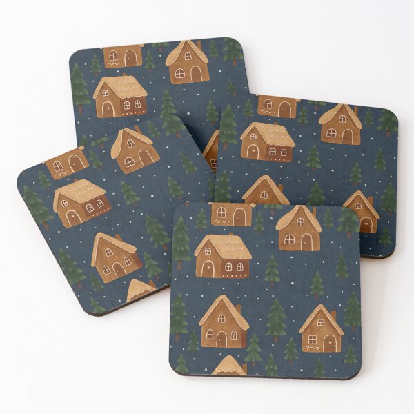 Item preview, Gingerbread Houses in a Snowy Forest Pattern designed and sold by Lacritsa .