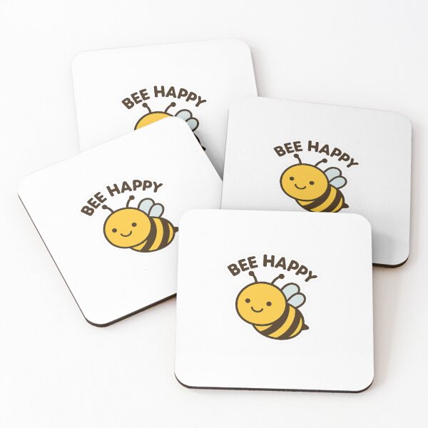 Item preview, Bee Happy – Cute Smiling Bee Cartoon Sticker & Gift Design designed and sold by GogoVibes.