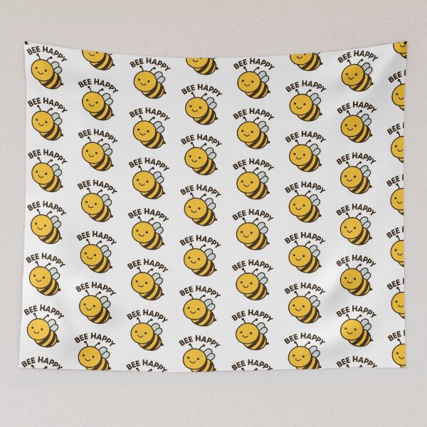 Item preview, Bee Happy – Cute Smiling Bee Cartoon Sticker & Gift Design designed and sold by GogoVibes.