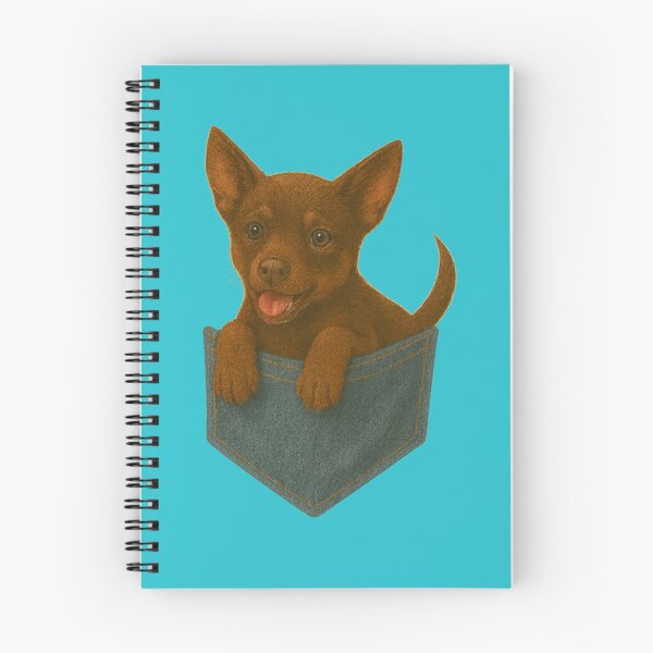 Item preview, Pocket-Sized Kelpie Puppy | Painterly Dog in Denim Pocket designed and sold by TroyTheTerrific.