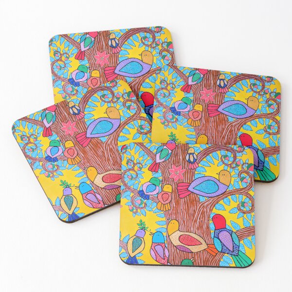 Item preview, Happy Birds on a Yellow Sky designed and sold by StefDelapree.