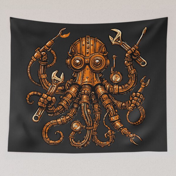 Item preview, Steampunk Octopus Engineer designed and sold by SeoulInkSoul.