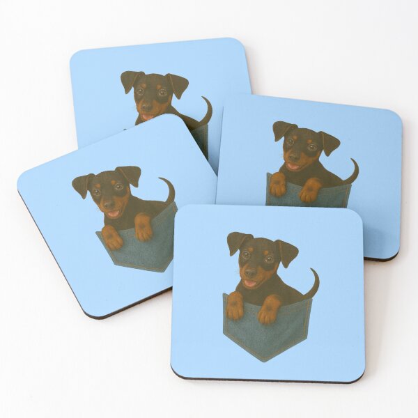 Item preview, Pocket-Sized Doberman Puppy | Painterly Dog in Denim Pocket designed and sold by TroyTheTerrific.