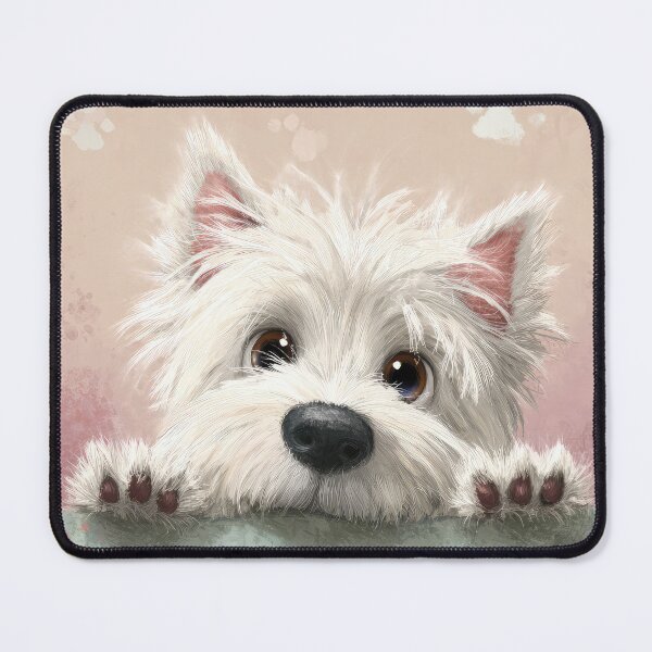 Item preview, West Highland White Terrier Peeking over Wall 01 designed and sold by Elisabeth Lucas.