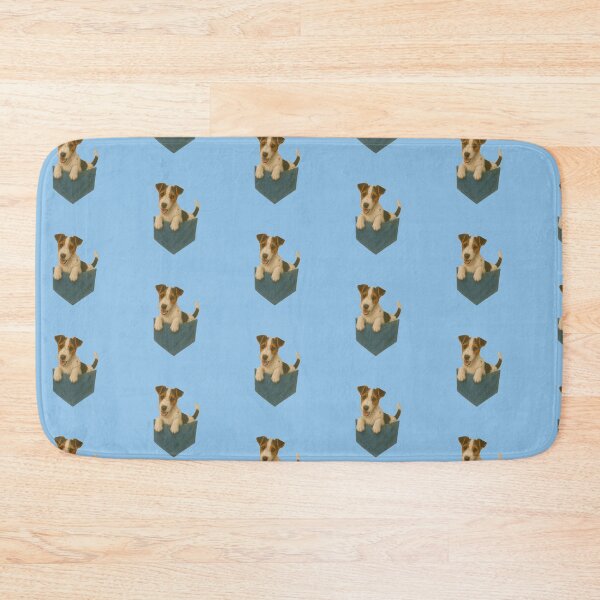 Item preview, Pocket-Sized Fox Terrier Puppy | Painterly Dog in Denim Pocket designed and sold by TroyTheTerrific.