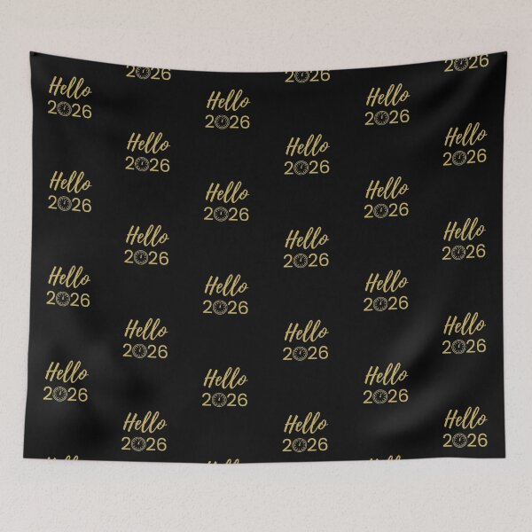 Item preview, “Hello 2026” Gold Glitter Cursive T-Shirt with Clock Design - New Year Celebration Shirt designed and sold by FestivityFinds.