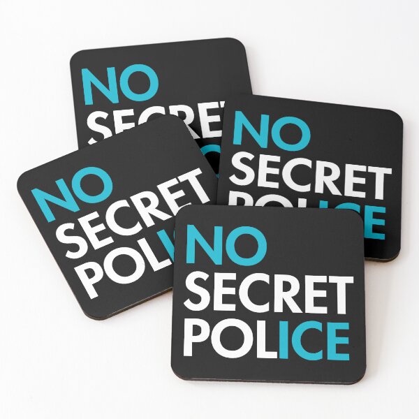 Item preview, NO ICE - no secret police (Icy blue) designed and sold by Thelittlelord.
