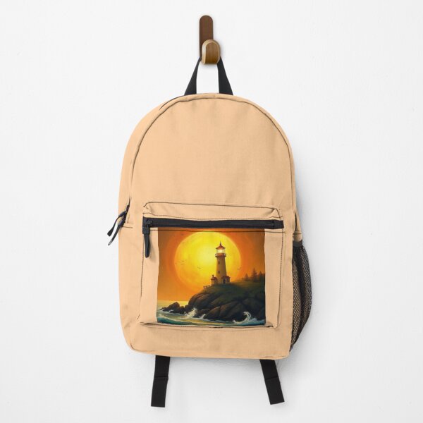 Item preview, Lighthouse in the Golden Sun Beacon of Light – Sunset Coast Horizon designed and sold by PriyaMagic.