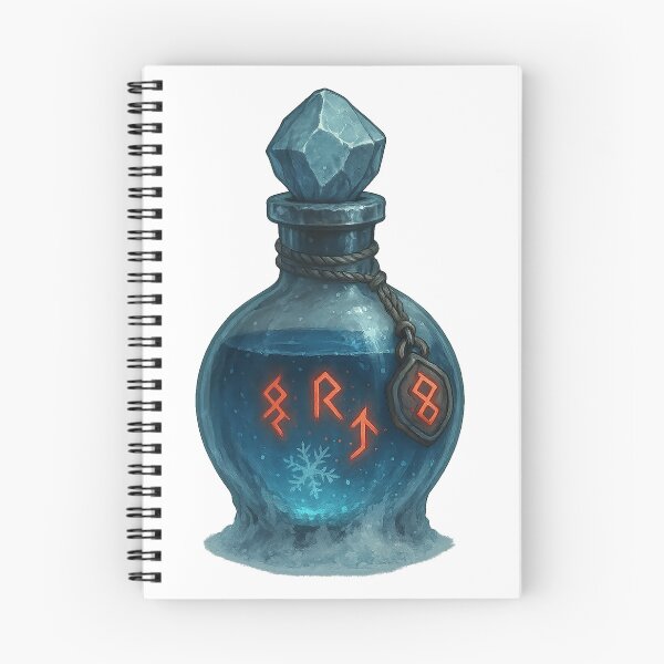 Item preview, Runic Frostbite Elixir – Ancient Ice Potion Bottle designed and sold by AlcheArtsStudio.
