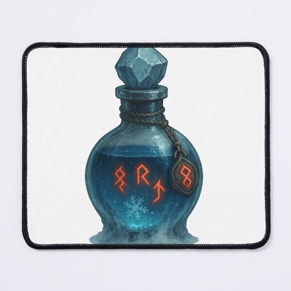Item preview, Runic Frostbite Elixir – Ancient Ice Potion Bottle designed and sold by AlcheArtsStudio.