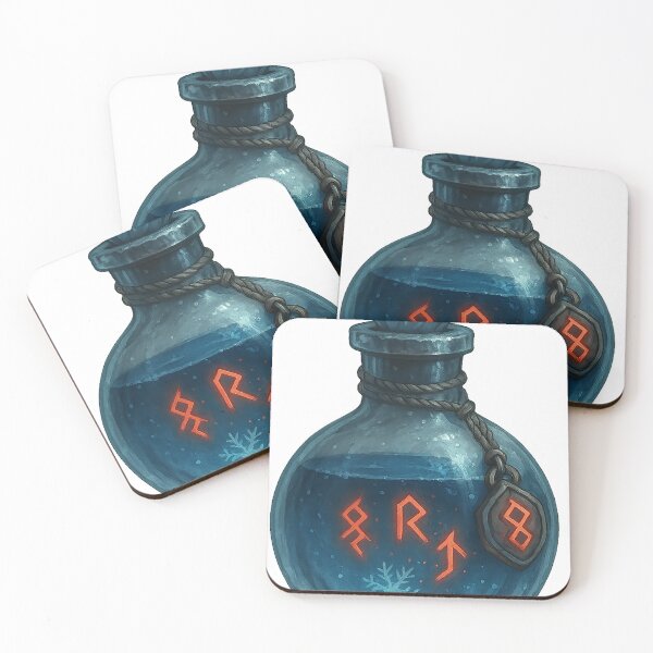 Item preview, Runic Frostbite Elixir – Ancient Ice Potion Bottle designed and sold by AlcheArtsStudio.
