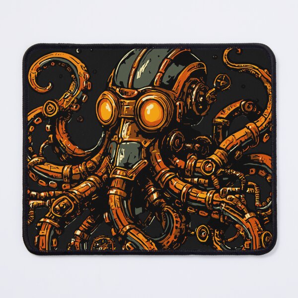 Item preview, Steampunk Octopus – Mechanical Deep Sea Creature Retro Sci-Fi Art designed and sold by SeoulInkSoul.