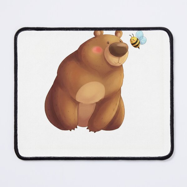Item preview, Cute Cartoon Bear and Bee Illustration | Friendly Animal Duo Kawaii Art | Honey Loving Grizzly designed and sold by mumeaw.