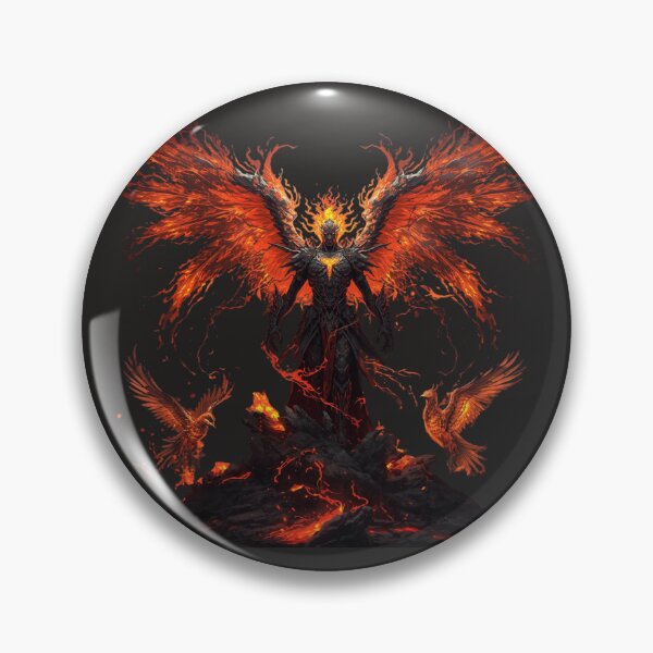 Item preview, Dark Phoenix Demon Lord - Fiery Angel of Rebirth Fantasy Art designed and sold by TitanRN.