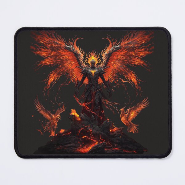 Item preview, Dark Phoenix Demon Lord - Fiery Angel of Rebirth Fantasy Art designed and sold by TitanRN.