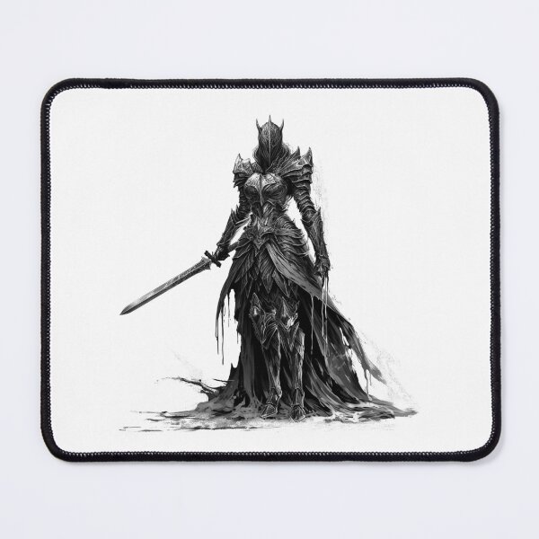 Item preview, Dark Armored Knight – Black and White Gothic Fantasy Warrior Art designed and sold by inkoutninja.