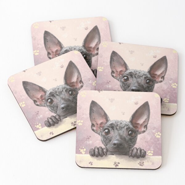 Item preview, Xoloitzcuintle Peeking over Wall 01 designed and sold by Elisabeth Lucas.