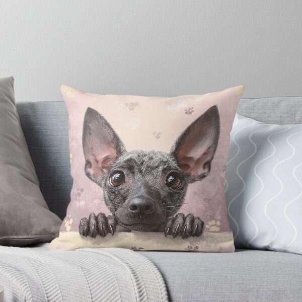 Item preview, Xoloitzcuintle Peeking over Wall 01 designed and sold by Elisabeth Lucas.