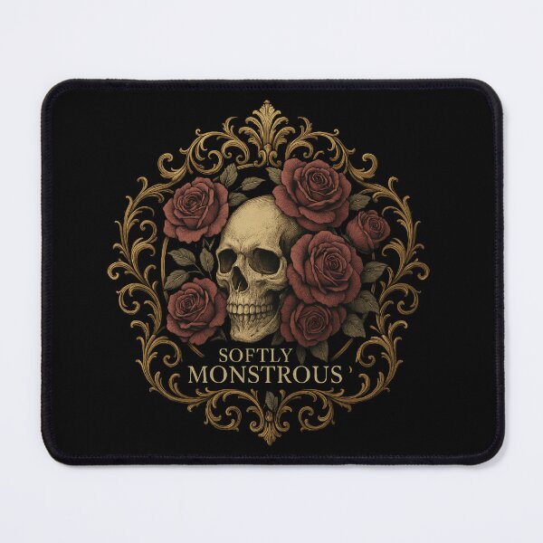 Item preview, Softly Monstrous – Gothic Skull & Roses Dark Aesthetic Design designed and sold by Mouraludia.