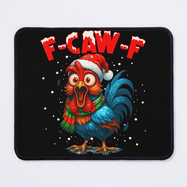Item preview, Funny Christmas Rooster Wearing Santa Hat and Scarf Making F-Caw-F Sound designed and sold by Chaya Reid.