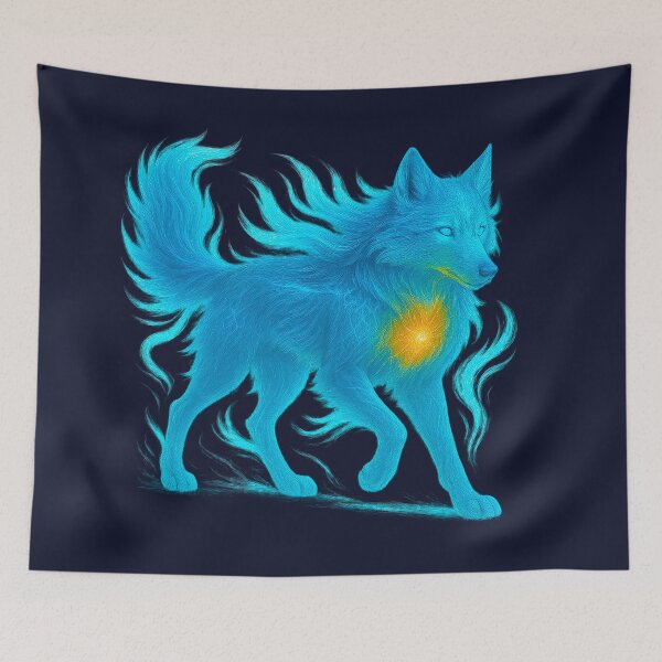 Item preview, ✦ Luminark Wolf — Guiding Light ✦ - Deep Midnight Blue (#0A0F27) designed and sold by WheelieGdArt.