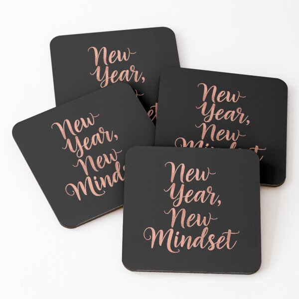 Item preview, “New Year, New Mindset” Rose Gold Glitter Cursive T-Shirt - Inspirational New Year Design designed and sold by FestivityFinds.