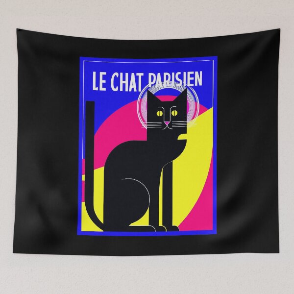 Aperçu de l'œuvre Le Chat Parisien – Chat Noir Parisien Art Déco Poster créée et vendue par FrancophileFun.