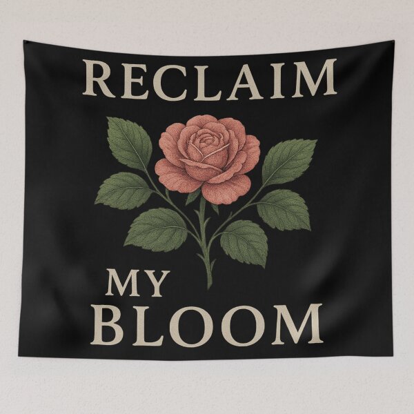 Item preview, Reclaim My Bloom – Empowerment Floral Aesthetic Quote Design designed and sold by Mouraludia.