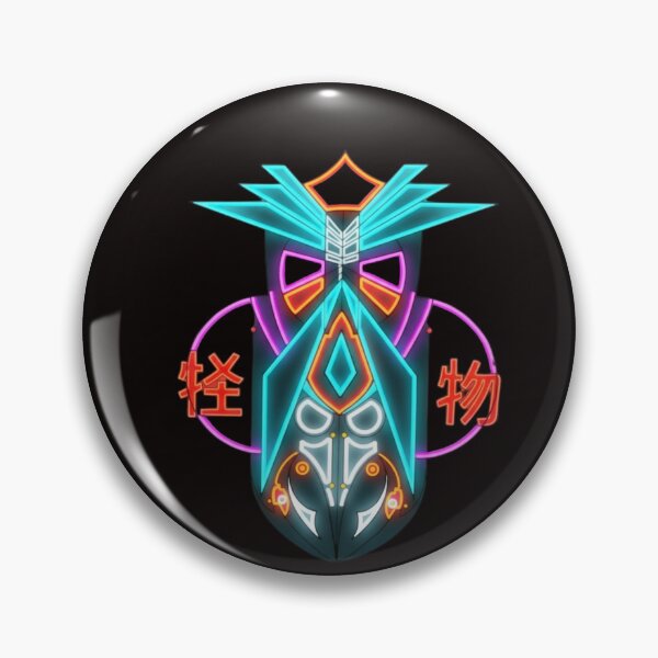 Aperçu de l'œuvre Masque cybernétique néon Kaiju Design créée et vendue par Color for Balance .