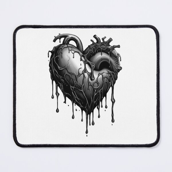 Item preview, Melting Heart – Black and White Gothic Anatomical Art designed and sold by inkoutninja.