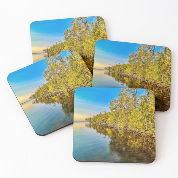 Item preview, Golden Summer Shoreline – Lake Reflections Nature Photography designed and sold by aadventures.