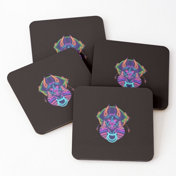 Item preview, Neon Anubis Pharaoh Dog Art designed and sold by Color for Balance .