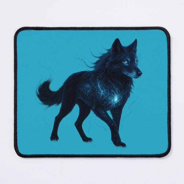 Item preview, ✦ Luminark Wolf — Nightform ✦ - Teal Glow (#1EA8C9) designed and sold by WheelieGdArt.
