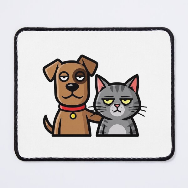Item preview, Brown dog awkwardly hugs very grumpy cat designed and sold by Cute-Ur-Day.
