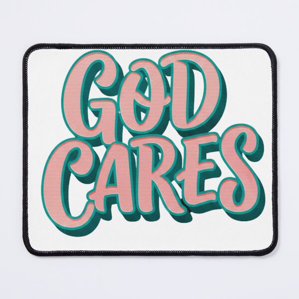 Item preview, GOD CARES Bold 3D Typography Christian Encouragement Tee designed and sold by FitnWear.