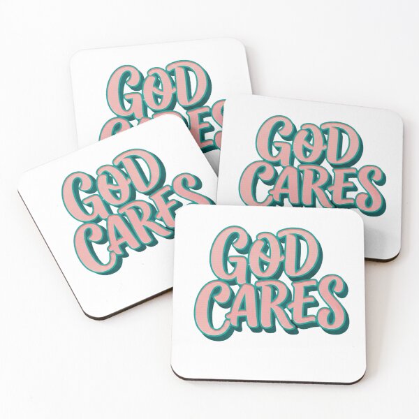 Item preview, GOD CARES Bold 3D Typography Christian Encouragement Tee designed and sold by FitnWear.