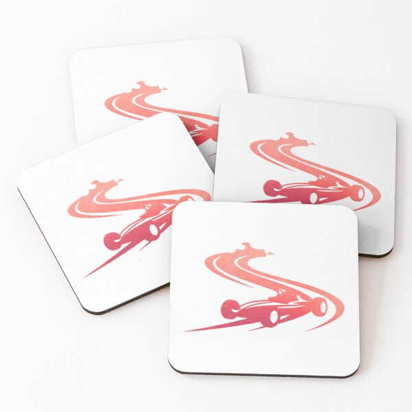 Item preview, Two race cars speeding through a sharp curve on a racetrack_14_red paint designed and sold by Aariq.