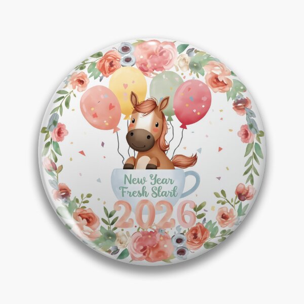 Item preview, Charming cartoon horse illustration in a floral frame evoking whimsical and endearing feelings designed and sold by PWDigitalArt.