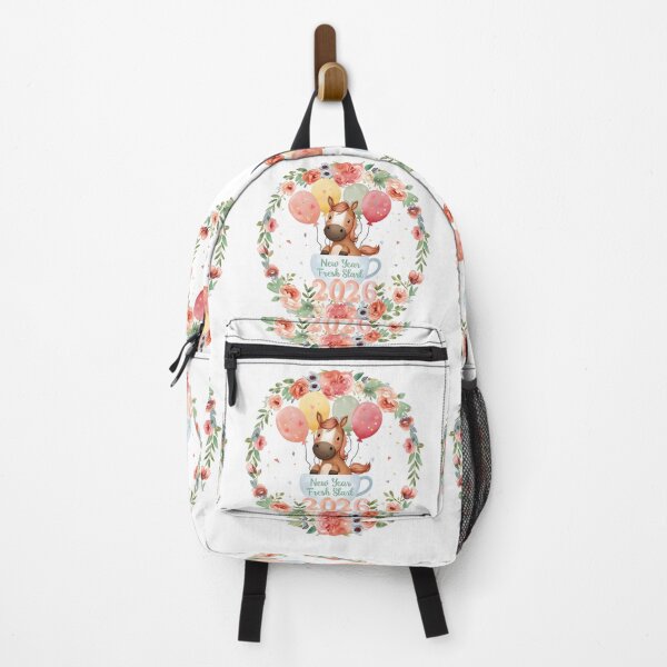 Item preview, Charming cartoon horse illustration in a floral frame evoking whimsical and endearing feelings designed and sold by PWDigitalArt.