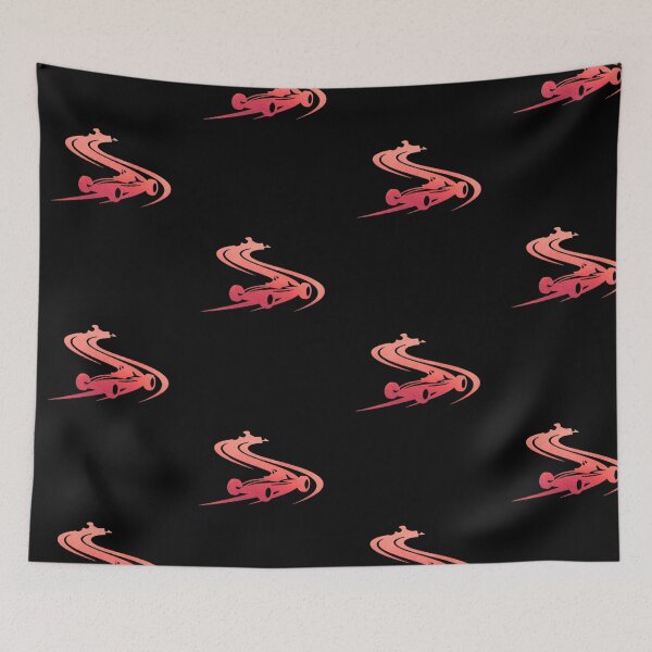 Item preview, Two race cars speeding through a sharp curve on a racetrack_14_Red paint_side view designed and sold by Aariq.