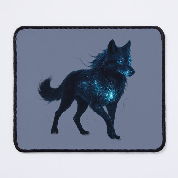 Item preview, ✦ Luminark Wolf — Nightform ✦ - Starlit Steel Blue (#6B7693) designed and sold by WheelieGdArt.
