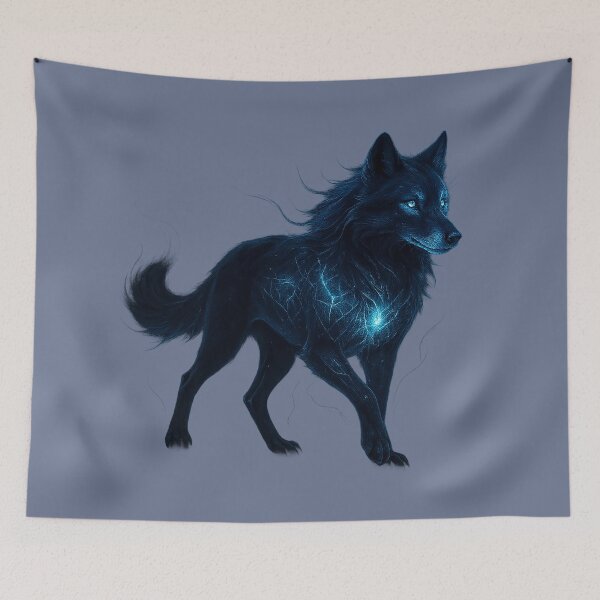 Item preview, ✦ Luminark Wolf — Nightform ✦ - Starlit Steel Blue (#6B7693) designed and sold by WheelieGdArt.