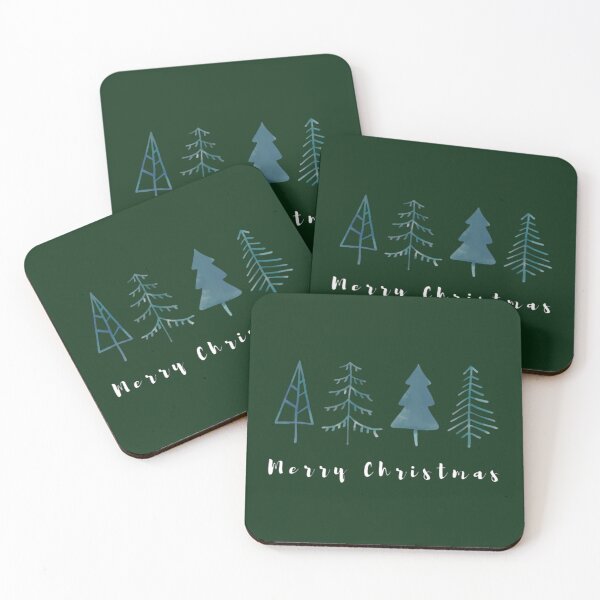 Item preview, Merry Christmas Watercolour Trees designed and sold by LMoonDesigns.