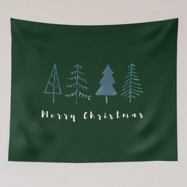 Item preview, Merry Christmas Watercolour Trees designed and sold by LMoonDesigns.