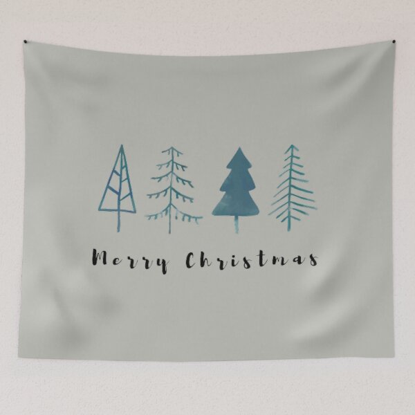 Item preview, Merry Christmas Watercolour Trees designed and sold by LMoonDesigns.