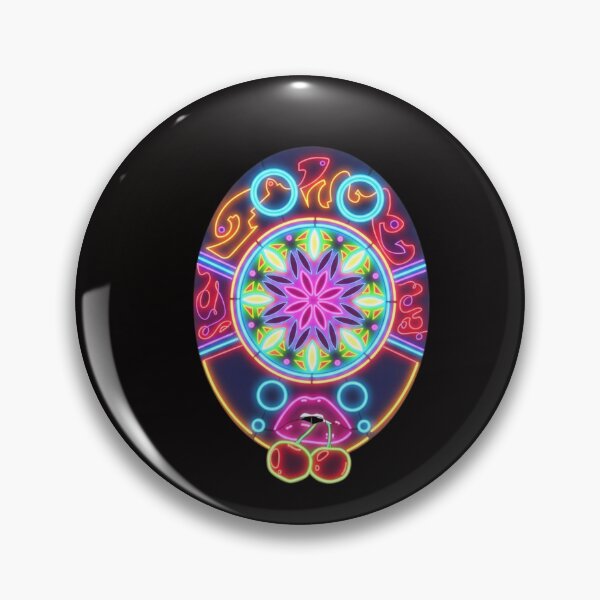 Item preview, Neon Mandala Face With Cherries designed and sold by Color for Balance .