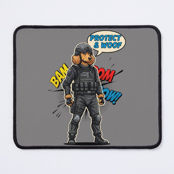 Item preview, Tactical Poodle Comic Book Art Funny Protect & Woof designed and sold by SholoStudio.