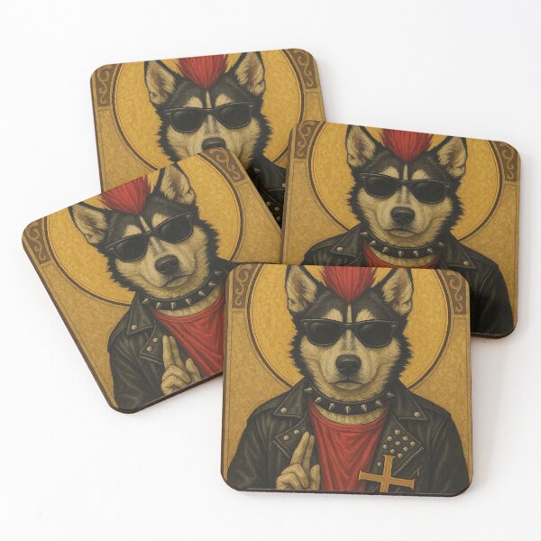 Item preview, Holy image, cool dog as a punk designed and sold by Mauswohn.